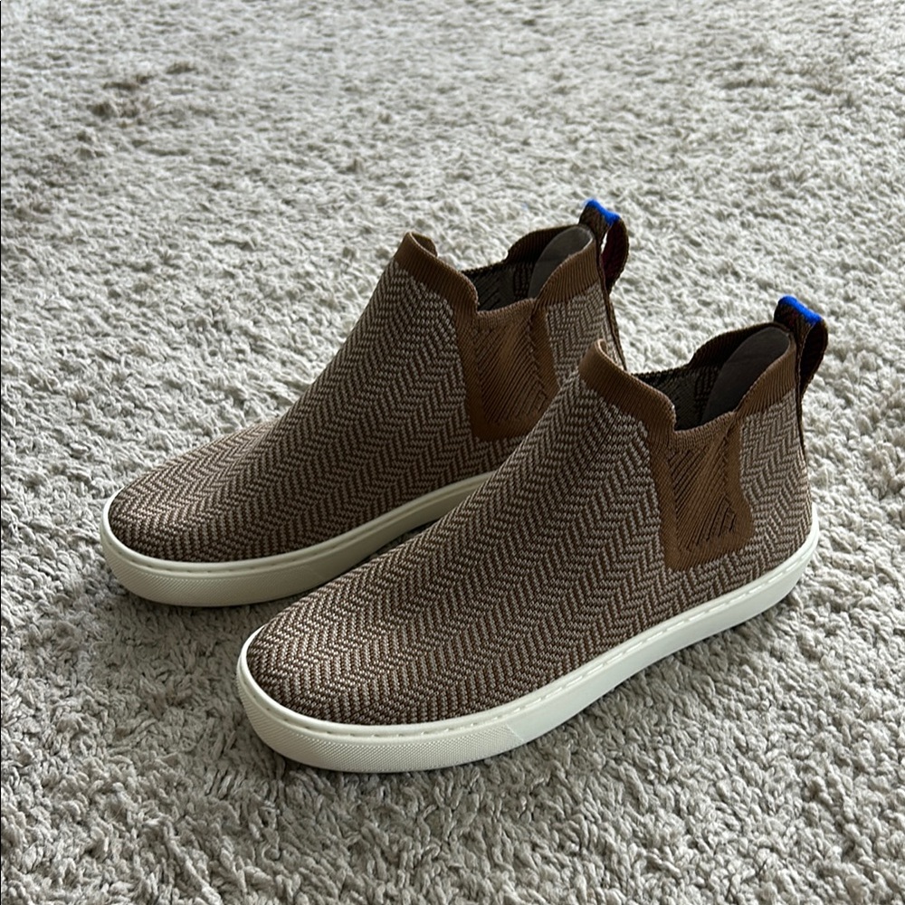 Rothy’s Brown Herringbone Slip-On Sneakers
